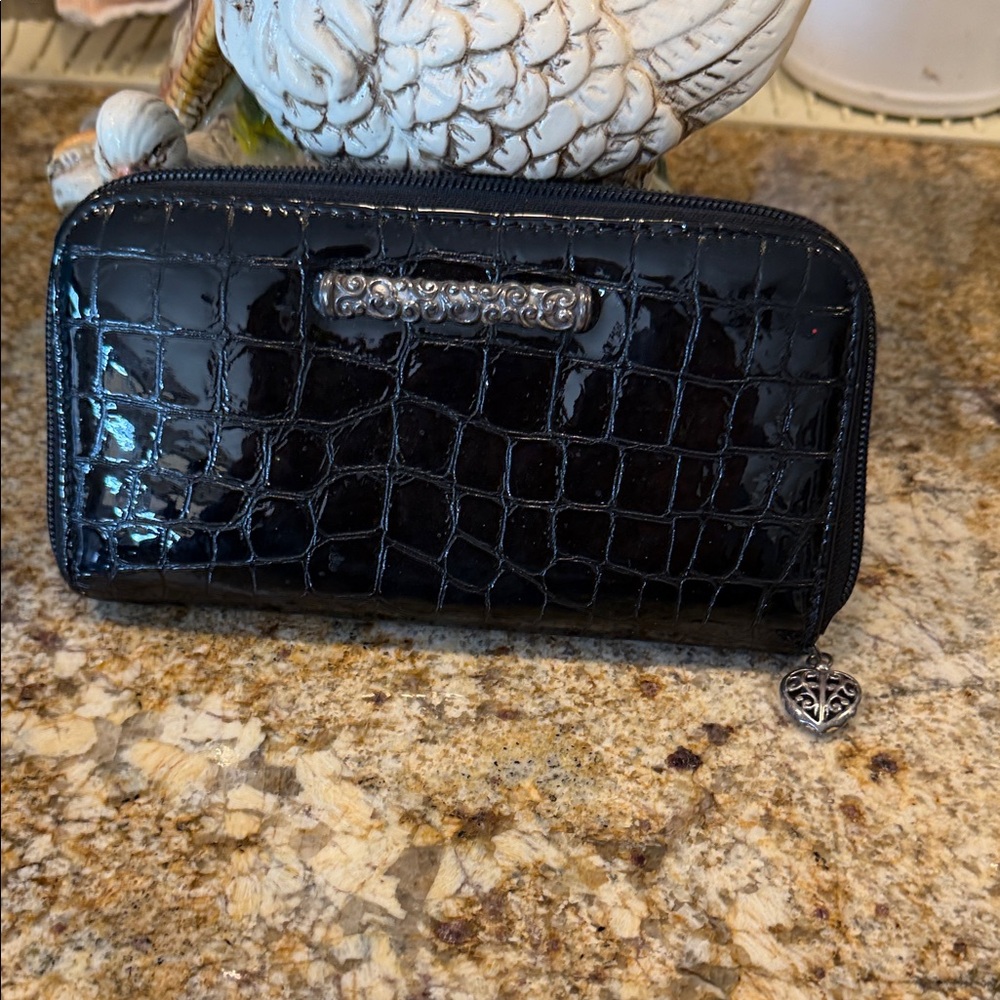 Brighton Black Croc-Embossed Wallet